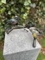 Bronzen vogels op een tak - Ornament  - Tuindecoratie, Nieuw, Metaal, Dierenbeeld, Verzenden