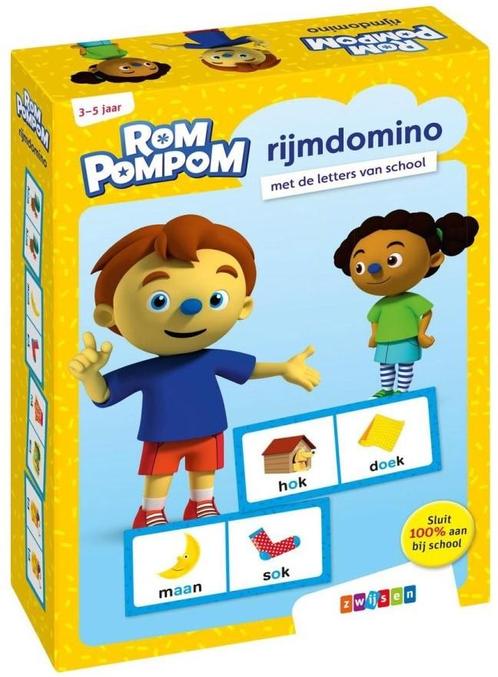 Rompompom Rijmdomino | Zwijsen - Educatieve spellen, Kinderen en Baby's, Speelgoed | Educatief en Creatief, Nieuw, Verzenden