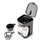 Koffiezetapparaat voor 2 kopjes | 2 porseleinen bekers, 2 tot 4 kopjes, Verzenden, Nieuw, Gemalen koffie