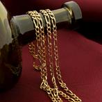 Gouden lange Figaro schakel ketting; Unisex | 85 cm, Sieraden, Tassen en Uiterlijk, Kettingen, Goud, Gebruikt, Ophalen of Verzenden