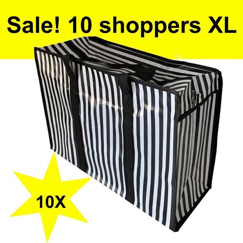 Big Shoppers met rits XL (10 stuks) - 70 x 50 cm - Set van, Sieraden, Tassen en Uiterlijk, Tassen | Reistassen en Weekendtassen