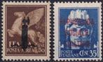 Repubblica Sociale Italiana 1944 - Saggi 35 c. blauw + PA, Gestempeld