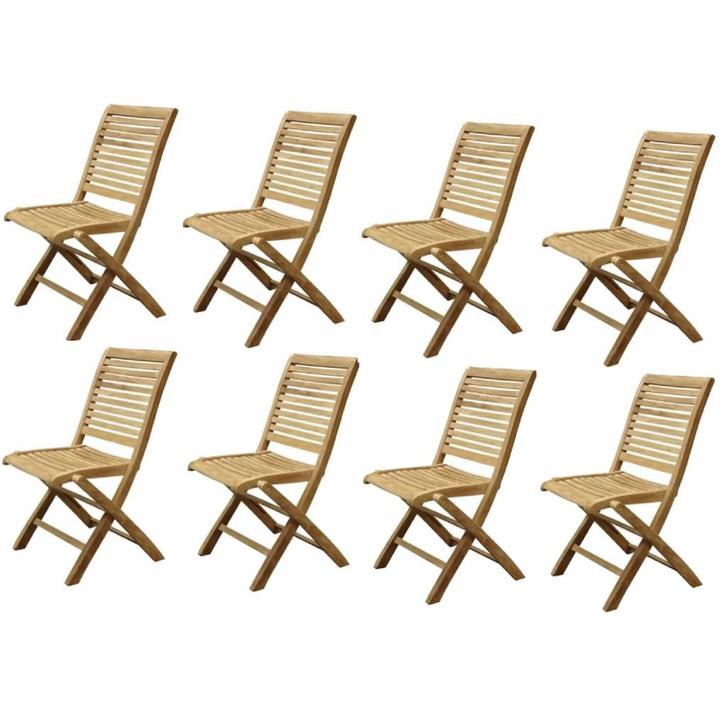 Arona dining tuinstoel inklapbaar teak set van 8, Tuin en Terras, Tuinstoelen, Nieuw, Teakhout, Ophalen of Verzenden