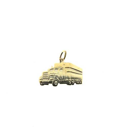 Gouden hanger van een vrachtwagen (Alle Gouden sieraden), Sieraden, Tassen en Uiterlijk, Bedels, Gebruikt, Overige merken, Goud