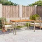vidaXL 5-delige Tuinset met kussens poly rattan beige, 6 zitplaatsen, Nieuw, Tuinset, Verzenden