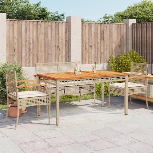 vidaXL 5-delige Tuinset met kussens poly rattan beige, Tuin en Terras, Tuinsets en Loungesets, Tuinset, Nieuw, 6 zitplaatsen, Rotan