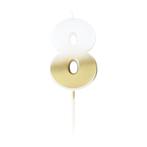Goud Witte Kaars 8 Jaar 5cm, Verzenden, Nieuw
