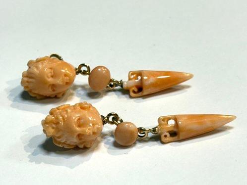 Oorbellen - 14 karaat Roségoud Koraal - Koraal - Siciliaanse, Sieraden, Tassen en Uiterlijk, Oorbellen