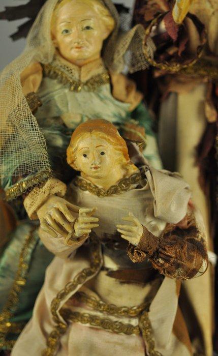 sculptuur, Sacra Famiglia - 43 cm - Hout, Terracotta, Antiek en Kunst, Antiek | Glas en Kristal