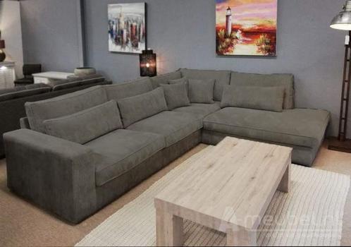 Hoekbank Terheijden - hoekbanken - Grijs, Huis en Inrichting, Banken | Sofa's en Chaises Longues, Nieuw, Stof