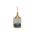 Gouden hanger met hematiet (vintage gouden hanger, vintage), Ophalen of Verzenden, Gebruikt, Goud, Overige merken