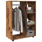 vidaXL Kledingkast 80x40x110 cm bewerkt hout oud houtkleurig, Huis en Inrichting, Verzenden, Nieuw