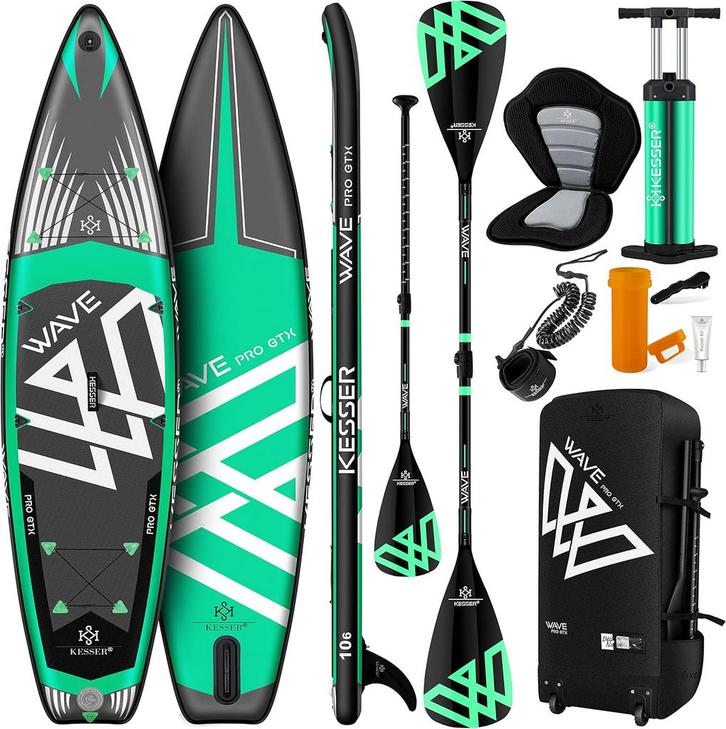 Sup Board - Opblaasbaar Paddle Board - 150 kg - Groen - KESS, Watersport en Boten, Suppen, Zo goed als nieuw, Verzenden