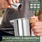 French Press - Cafetiere - Koffiemaker - Dubbelwandig - 1L -, Verzenden, Zo goed als nieuw