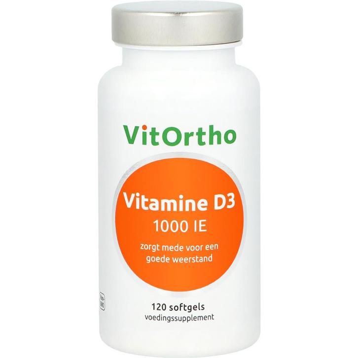 VitOrtho Vitamine D3 1000 IE - 120 Softgels, Sport en Fitness, Gezondheidsproducten en Wellness, Verzenden