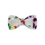 Haarspeld Strikje Duo Marmer 6,5cm Zwart Multi Color, Verzenden, Nieuw