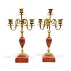 Kandelaber Napoleon III (2) - Brons, Marmer