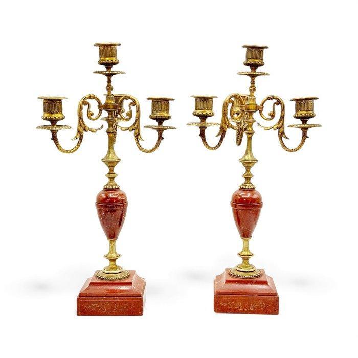 Kandelaber Napoleon III (2) - Brons, Marmer, Antiek en Kunst, Antiek | Overige Antiek