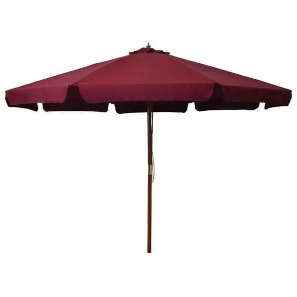 Parasol 330cm Hout | OP = OP | 64% Korting, Tuin en Terras, Parasols, 3 tot 4 meter, Waterdicht, Nieuw, Stokparasol, Ophalen of Verzenden