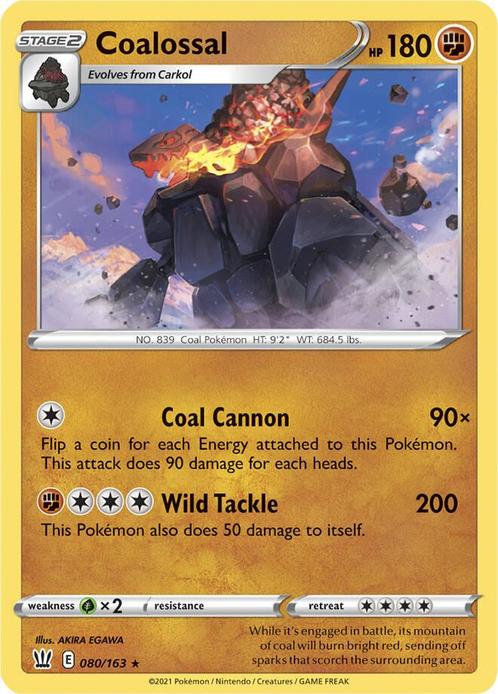 Coalossal 080/163 holo Battle Styles, Hobby en Vrije tijd, Verzamelkaartspellen | Pokémon, Losse kaart, Nieuw, Foil, Ophalen of Verzenden
