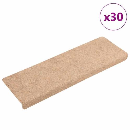 vidaXL Trapmatten zelfklevend 30 st 65x21x4 cm crèmekleurig, Doe-het-zelf en Verbouw, Ladders en Trappen, Nieuw, Verzenden