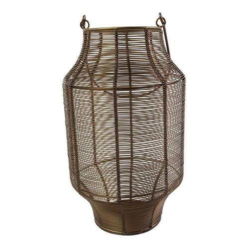 Lantaarn Ijzer liora brons h48 d28cm, Huis en Inrichting, Woonaccessoires | Overige, Verzenden