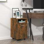 vidaXL Bijzetkast met wielen 33x38x60 cm bewerkt hout, Verzenden, Nieuw