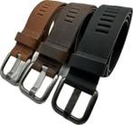 ARIESZZZ Riem Unisex Leder - Zwart Bruin cognac - 3 pack, Nieuw