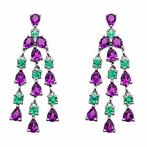 Zonder minimumprijs - Oorbellen Zilver, Verguld Amethist -, Nieuw