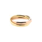 Tricolor gouden trinity ring (witgoud, roségoud), Sieraden, Tassen en Uiterlijk, Ringen, Gebruikt, Overige kleuren, Ophalen of Verzenden