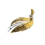 Bicolor gouden broche met diamant; 0,12 ct. | Blad (witgoud), Sieraden, Tassen en Uiterlijk, Broches, Gebruikt, Overige kleuren