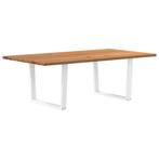 vidaXL Eettafel rechthoekig 220x120x74 cm massief eikenhout, Huis en Inrichting, Tafels | Eettafels, Verzenden, Nieuw
