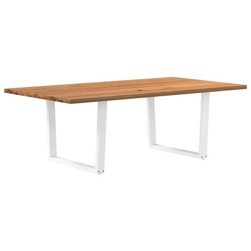 vidaXL Eettafel rechthoekig 220x120x74 cm massief eikenhout, Huis en Inrichting, Tafels | Eettafels, Nieuw, Verzenden