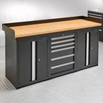 Datona Werkbank PRO bamboe - 6 lades - 2 opbergkasten - 200, Doe-het-zelf en Verbouw, Werkbanken, Ophalen of Verzenden, Nieuw