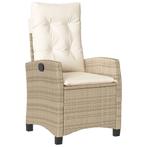 Poly Rattan Tuinstoel Beige met Kussens - OP = OP!, Ophalen of Verzenden, Nieuw, Rotan, Verstelbaar