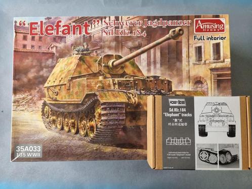 Amusing Hobby 35A033 Elefant 1:35 + tracks en magazine, Hobby en Vrije tijd, Modelbouw | Auto's en Voertuigen, Verzenden