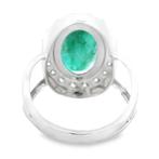 Ring - 14 karaat Witgoud - 5.09ct. tw. Smaragd - Diamant, Nieuw