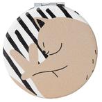 Compact Make Up Spiegeltje Slapende kat Lichtbruin - 6cm NIE, Huis en Inrichting, Woonaccessoires | Spiegels, Ophalen of Verzenden