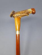 Wandelstok - Hout, Hoorn, Messing - White Rose of York