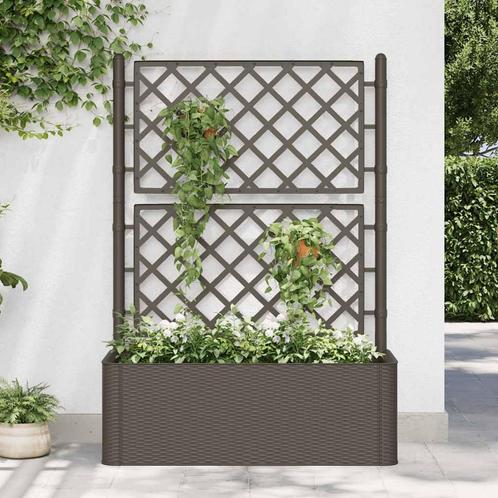 vidaXL Plantenbak hoog met latwerk en zelfbewateringssysteem, Tuin en Terras, Bloembakken en Plantenbakken, 100 cm of meer, Nieuw