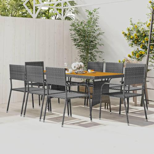vidaXL 9-delige Tuinset poly rattan grijs, Tuin en Terras, Tuinsets en Loungesets, Tuinset, Nieuw, 8 zitplaatsen, Rotan, Verzenden