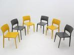 Kantinestoel Arper Juno - kunststof okergeel en antraciet -, Huis en Inrichting, Stoelen, Ophalen of Verzenden, Gebruikt