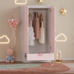 Kinderkast Sandnes kledingkast 123x60x40 cm wit en roze [en., Verzenden, Nieuw