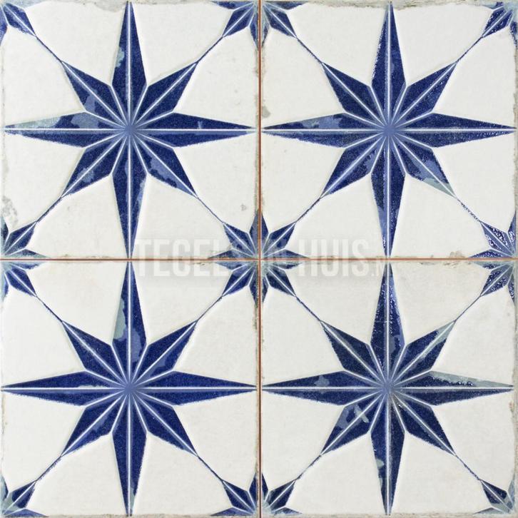 Vloertegel wandtegel fs star blauw 45x45 4-in-1 3d r10, Doe-het-zelf en Verbouw, Tegels, Vloertegels, Nieuw, 10 m² of meer, Keramiek
