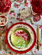 Victoriane bloemenprint tafelkleed voor grote tafels. -