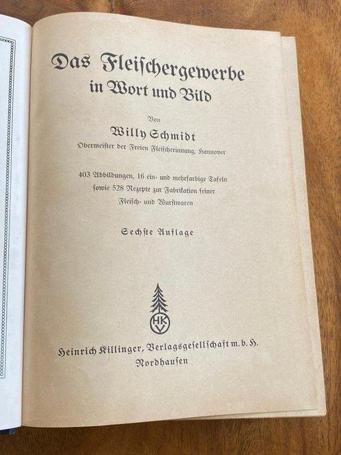 Willy Schmidt - Das Fleischergewerbe in Wort und Bild mit, Antiek en Kunst, Antiek | Boeken en Bijbels