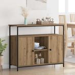 vidaXL Dressoir Artisan Eiken 100 x 35 x 80 cm Bewerkt hout, 100 tot 150 cm, Verzenden, Nieuw, 25 tot 50 cm