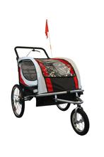 Fietskar kind - buggy - 2-zits - met schokbreker - rood, Fietsen en Brommers, Fietsaccessoires | Aanhangers en Karren, Nieuw, 20 tot 40 kg