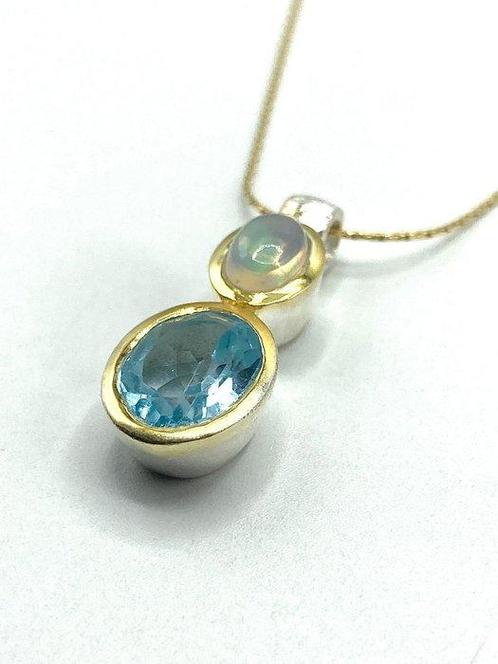 Zonder Minimumprijs - Hanger Verguld, Zilver Opaal - Topaas, Sieraden, Tassen en Uiterlijk, Antieke sieraden