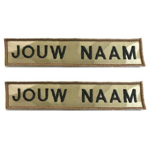 Desert Multicam Naamlint NameTag Patch: Eigen Tekst Airsoft, Verzamelen, Scouting, Nieuw, Ophalen of Verzenden